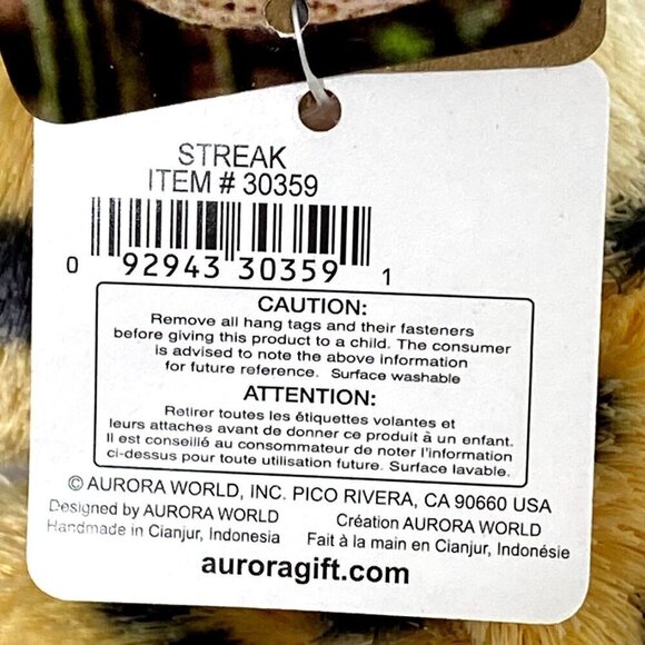 Aurora Streak Cheetah Spotted Mini Flopsie #30359 Stuffed Animal Toy 8 in NEW - Picture 11 of 11